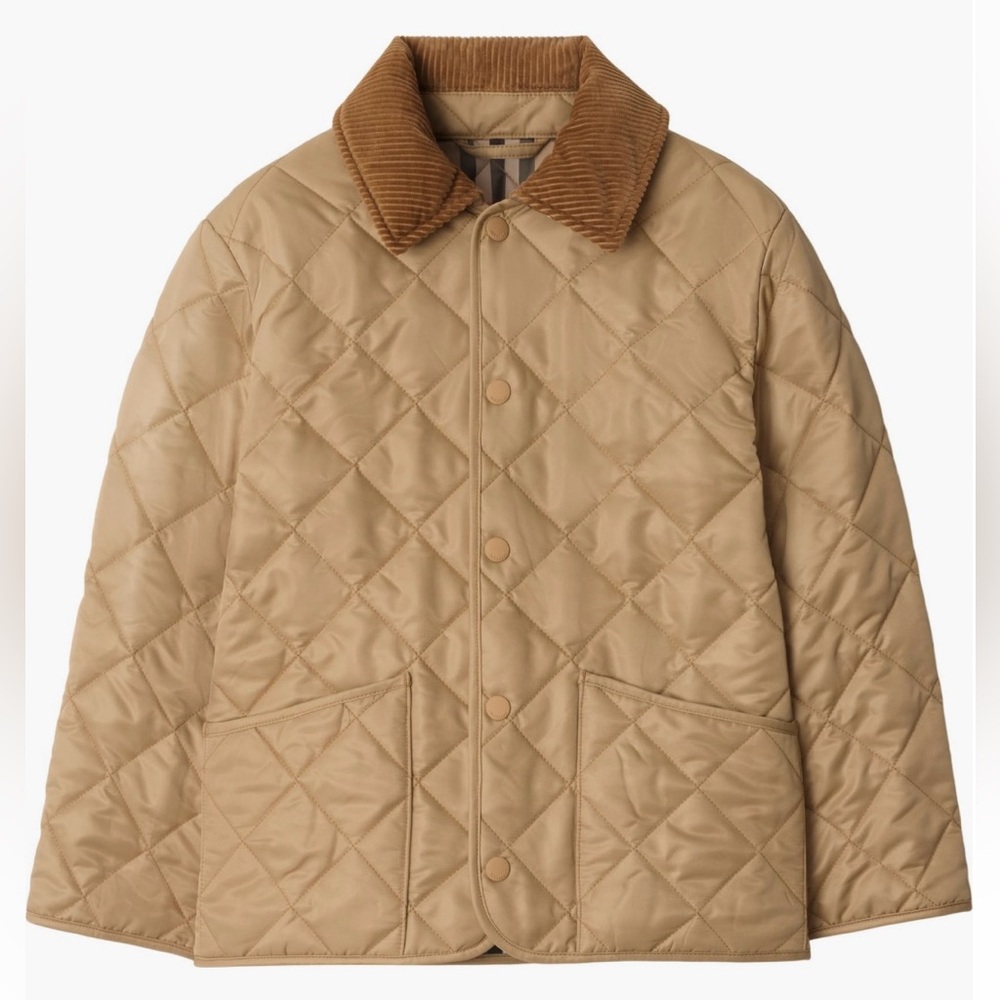 BRAND NEW Burberry Quilted Barn Jacket Big Kid Size 14 Sand